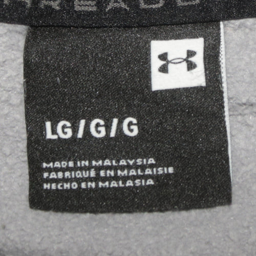 Under Armour Mens Beige 1/2 Zip Hoodie L Regular Fit Sports Fleece