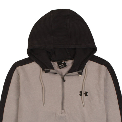 Under Armour Mens Beige 1/2 Zip Hoodie L Regular Fit Sports Fleece