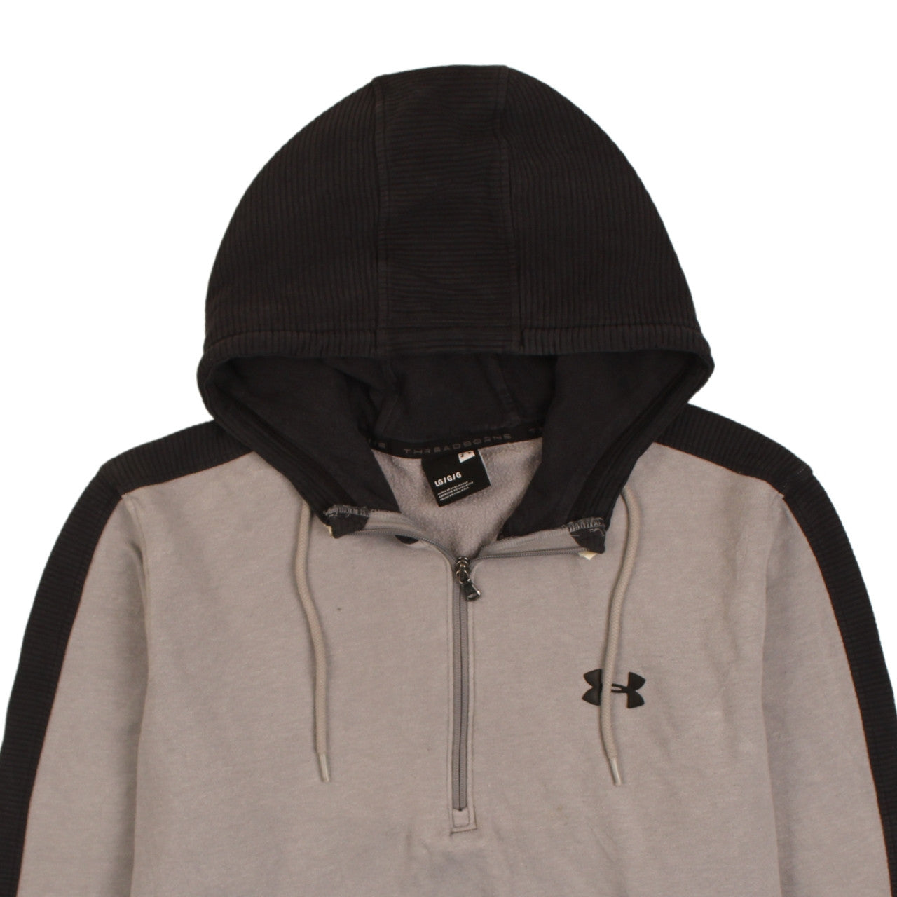 Under Armour Mens Beige 1/2 Zip Hoodie L Regular Fit Sports Fleece