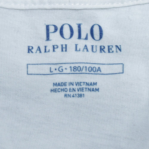 Ralph Lauren Men White Cotton Short Sleeve Crew Neck T-Shirt L
