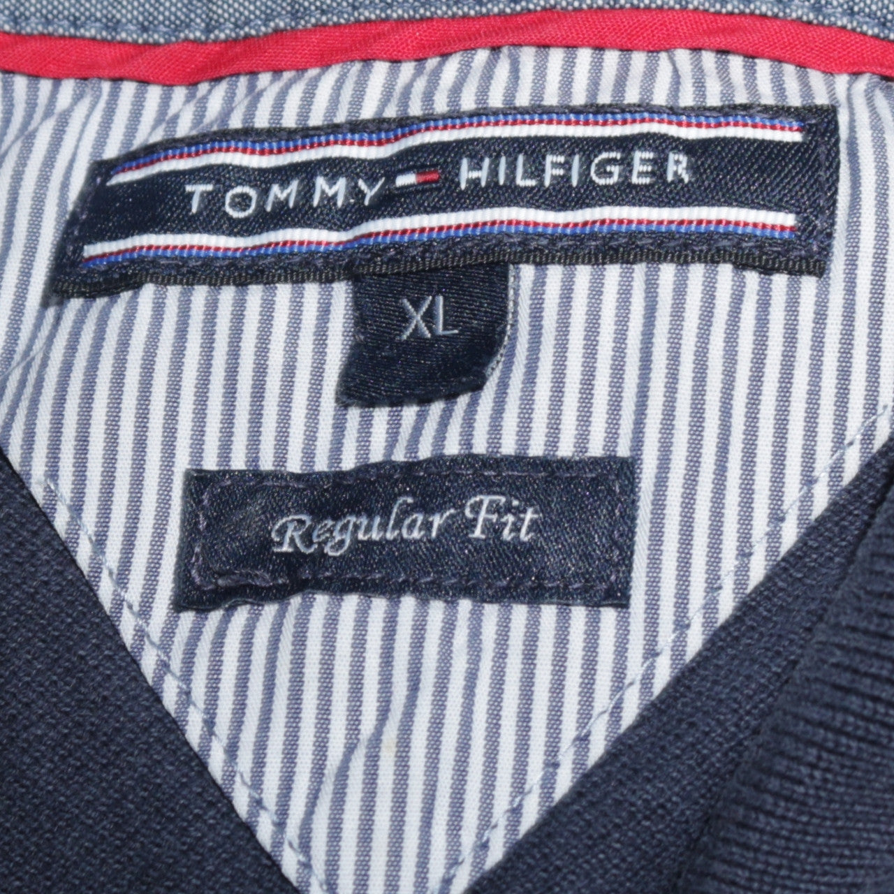 Tommy Hilfiger Men's Navy Blue Regular Fit Cotton Polo Shirt XL