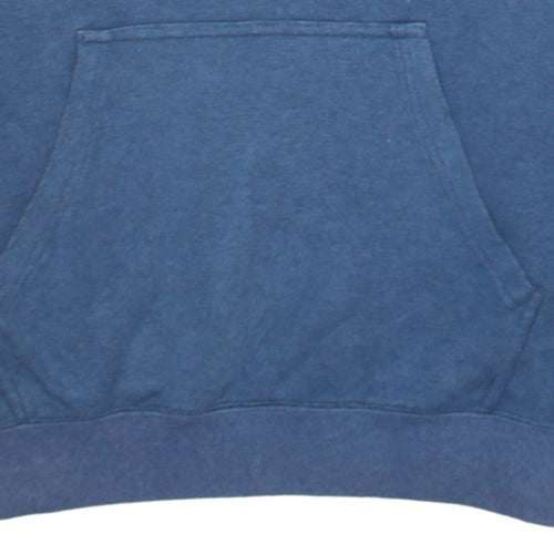 Champion Mens Blue Pullover Hoodie Large Logo Sports Cotton Blend