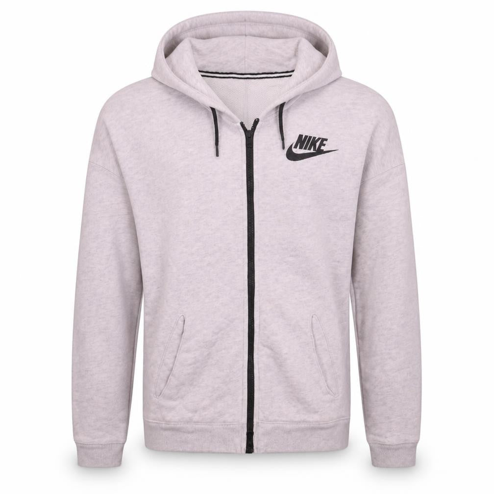 Nike Men's Beige Full Zip Hoodie S Fleece Sportswear