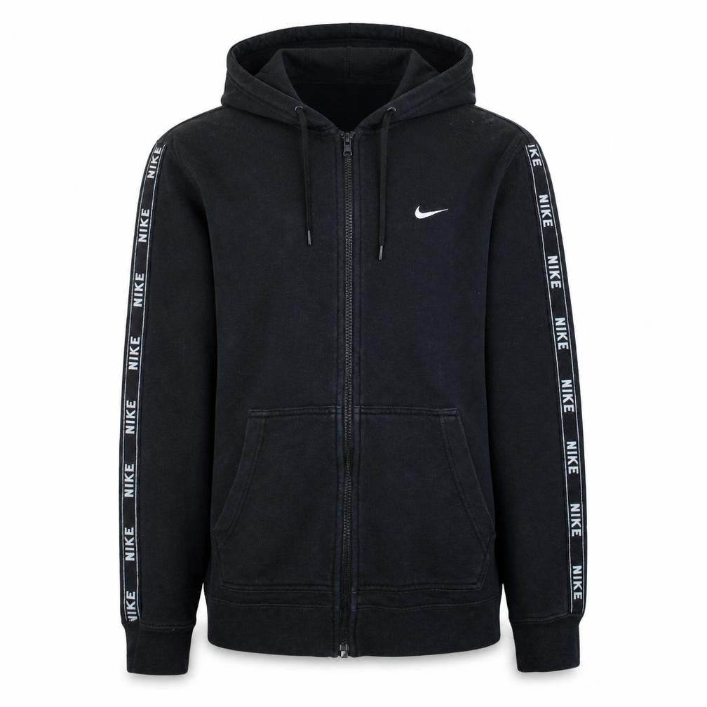 Nike Men's Black XS Full Zip Fleece Hoodie with Logo Tape Detail