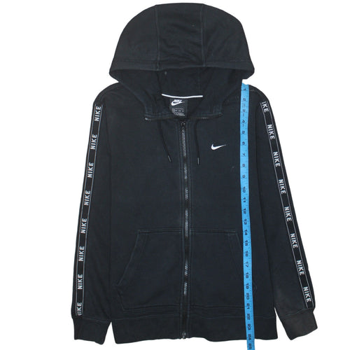 Nike Men's Black XS Full Zip Fleece Hoodie with Logo Tape Detail