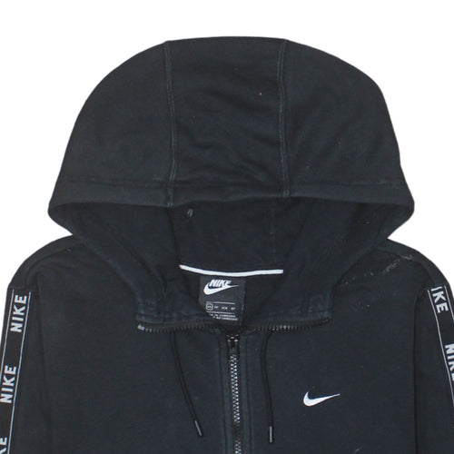 Nike Men's Black XS Full Zip Fleece Hoodie with Logo Tape Detail
