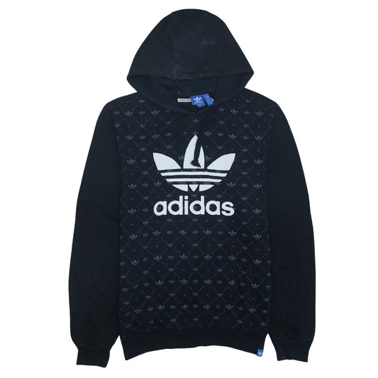 Adidas Men's Black Pullover Hoodie M Logo Graphic Fleece Sweatshirt