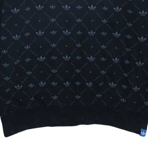 Adidas Men's Black Pullover Hoodie M Logo Graphic Fleece Sweatshirt