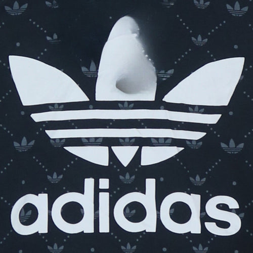 Adidas Men's Black Pullover Hoodie M Logo Graphic Fleece Sweatshirt