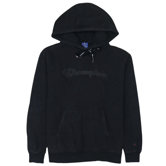 Champion Men's Black Small Pullover Hoodie Cotton Logo Sweatshirt