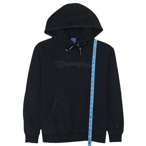 Champion Men's Black Small Pullover Hoodie Cotton Logo Sweatshirt