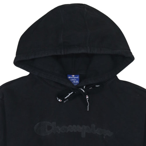 Champion Men's Black Small Pullover Hoodie Cotton Logo Sweatshirt