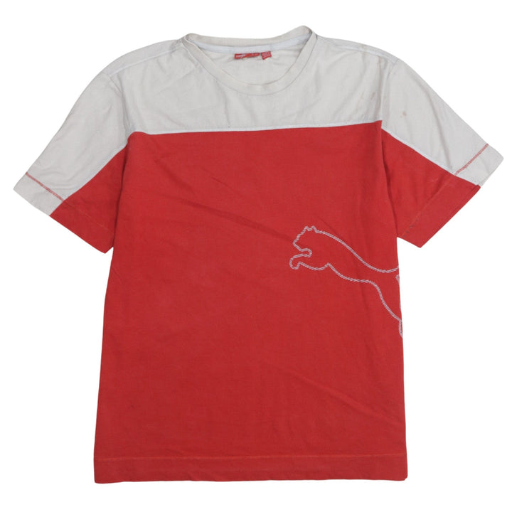Puma Men's Red XL Colourblock Sports Crew Neck T-Shirt