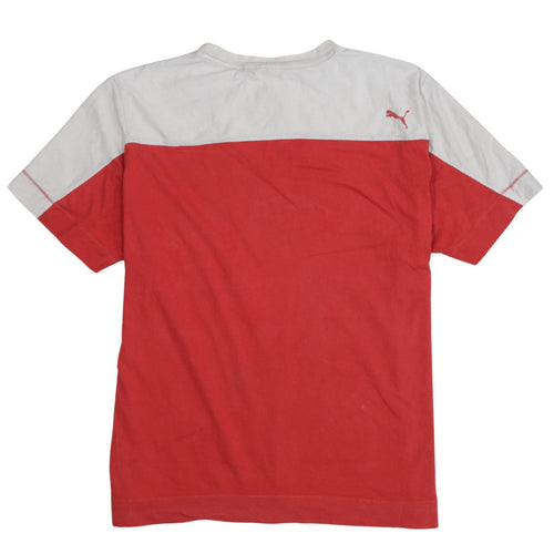 Puma Men's Red XL Colourblock Sports Crew Neck T-Shirt