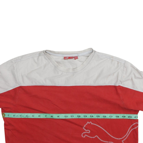 Puma Men's Red XL Colourblock Sports Crew Neck T-Shirt