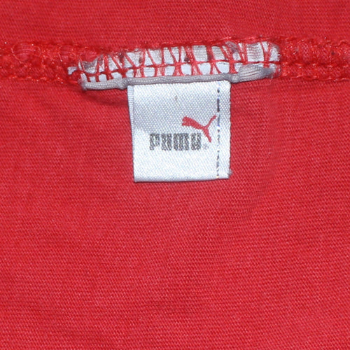 Puma Men's Red XL Colourblock Sports Crew Neck T-Shirt