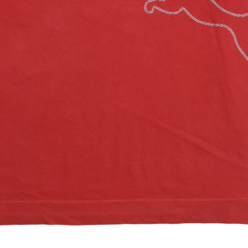 Puma Men's Red XL Colourblock Sports Crew Neck T-Shirt