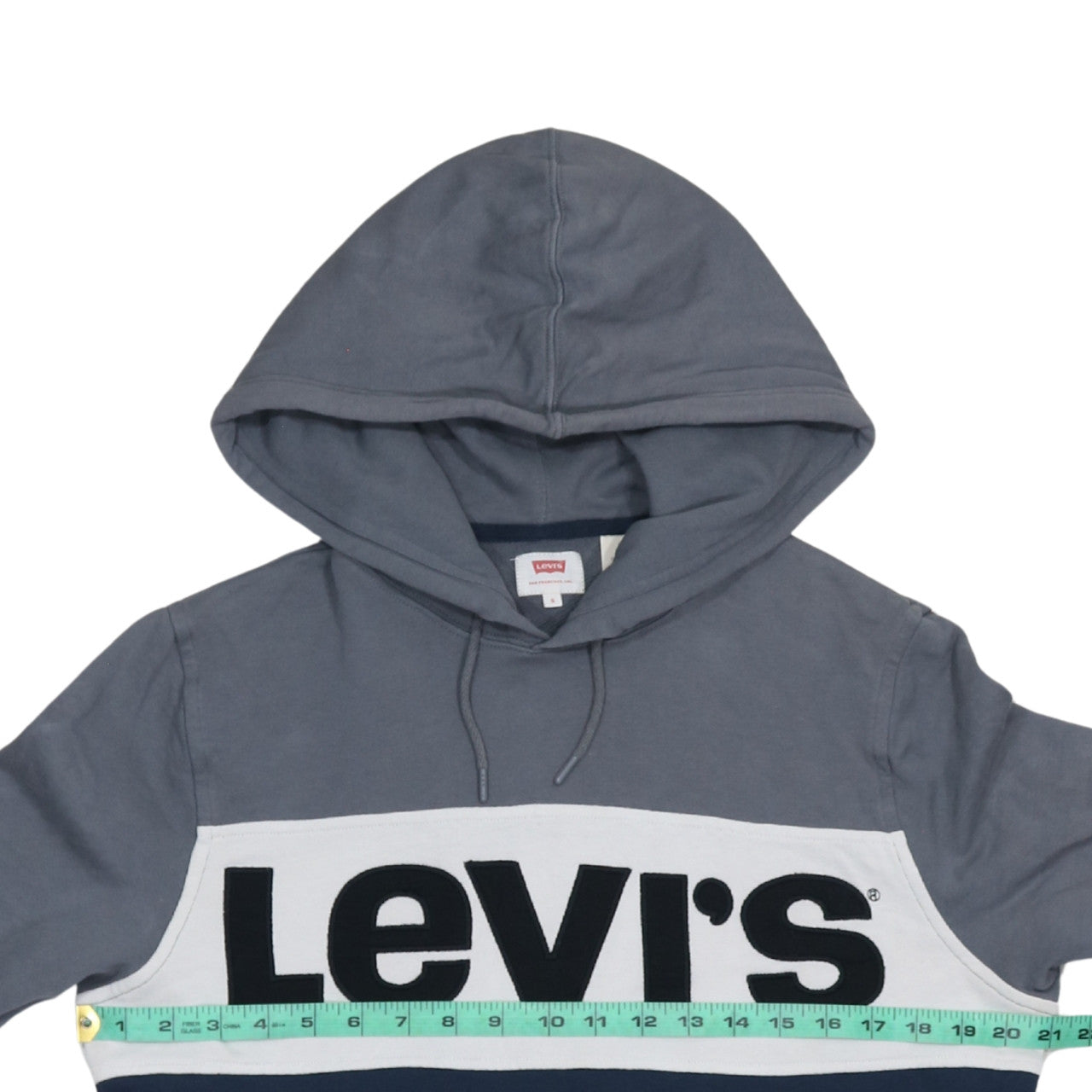 Levi's Men's Blue Pullover Hoodie S Logo Graphic Cotton Blend