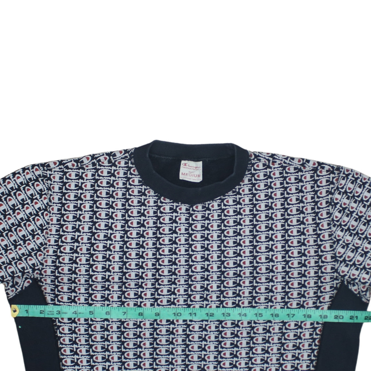 Champion Men's Blue Logo Crew Neck Sweatshirt Medium