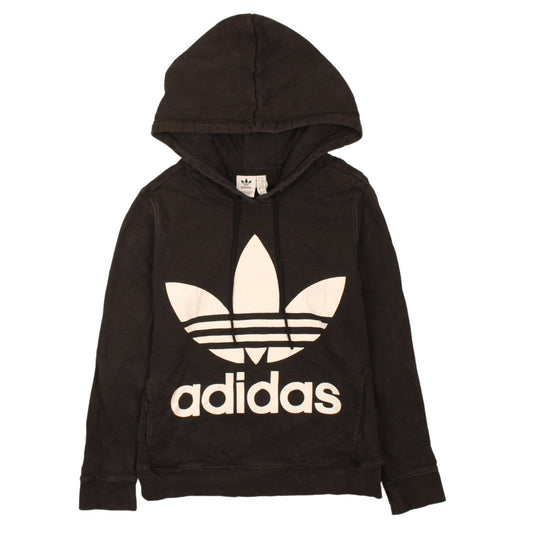Adidas Women Black XS Hoodie Pullover Drawstring Logo Cotton