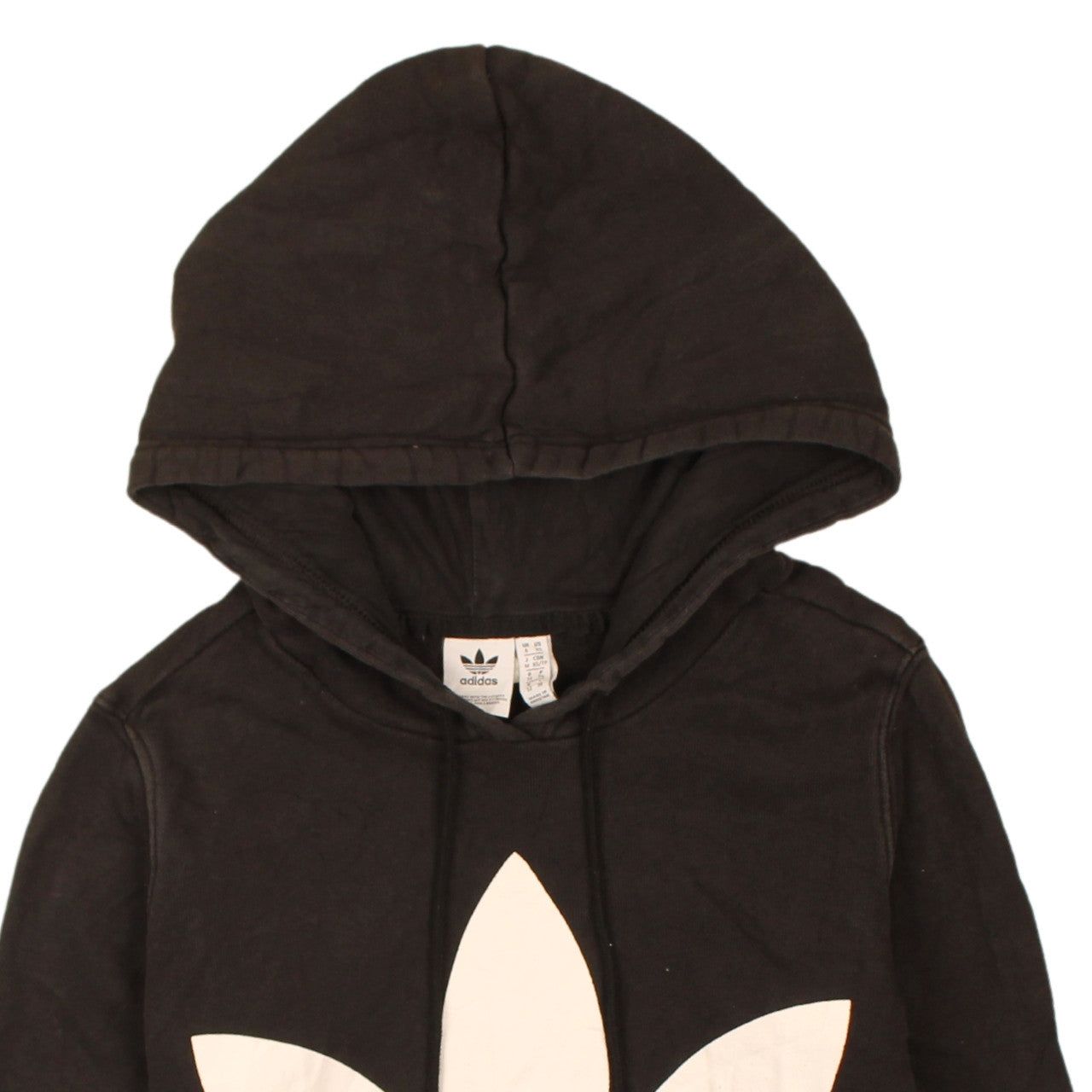 Adidas Women Black XS Hoodie Pullover Drawstring Logo Cotton
