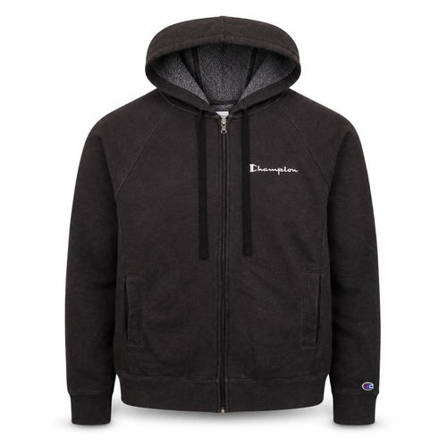 Champion Mens Black Full Zip Fleece Hoodie Size S