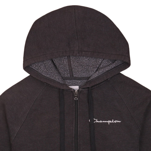 Champion Mens Black Full Zip Fleece Hoodie Size S