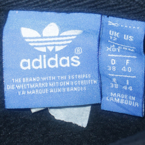 Adidas Womens Black Size 12 Pullover Hoodie with Logo Print