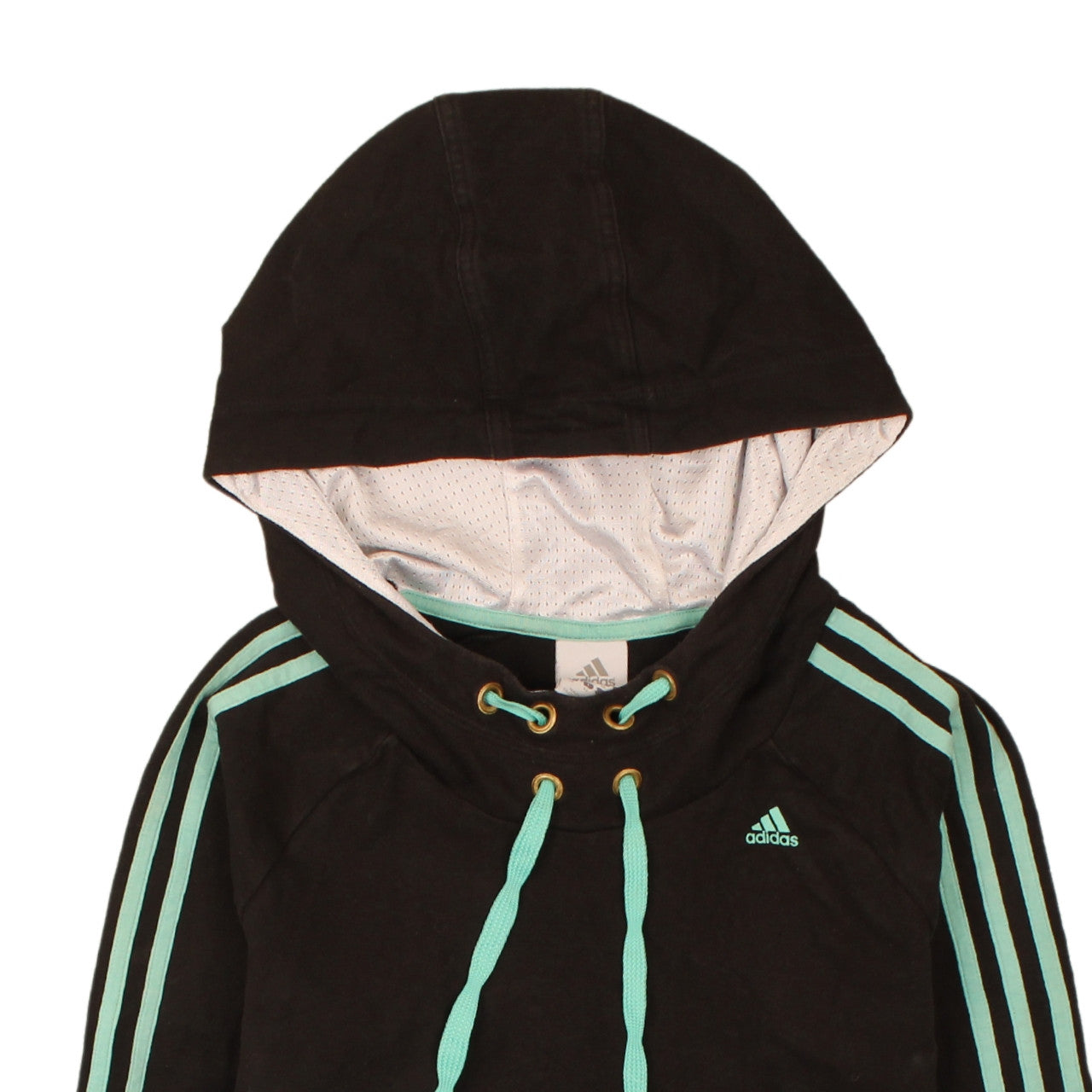 Adidas Womens Black Hoodie Size 10 Drawstring Pullover Tunic