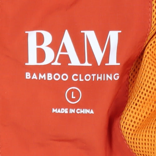 BAM Men's Orange Lightweight Windbreaker Jacket Size L