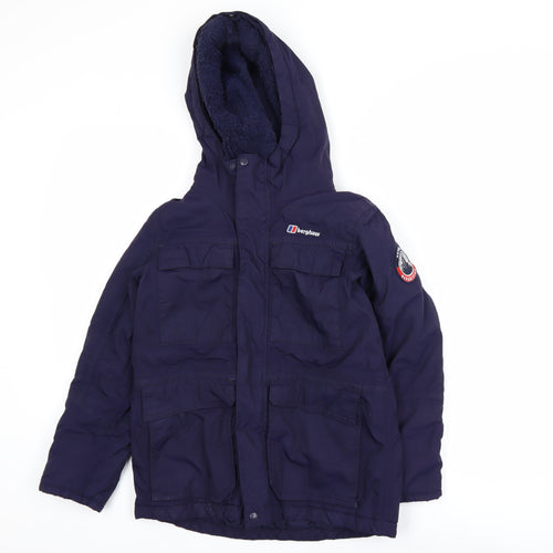 Berghaus Boys Blue Hooded Waterproof Parka Coat 9-10 Years