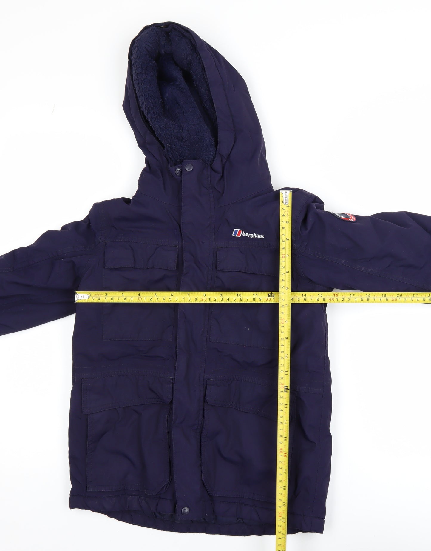 Berghaus Boys Blue Hooded Waterproof Parka Coat 9-10 Years