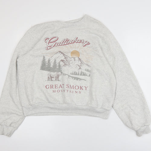 Hollister Womens Grey Gatlinburg Great Smoky Mountains Pullover Sweatshirt XXS