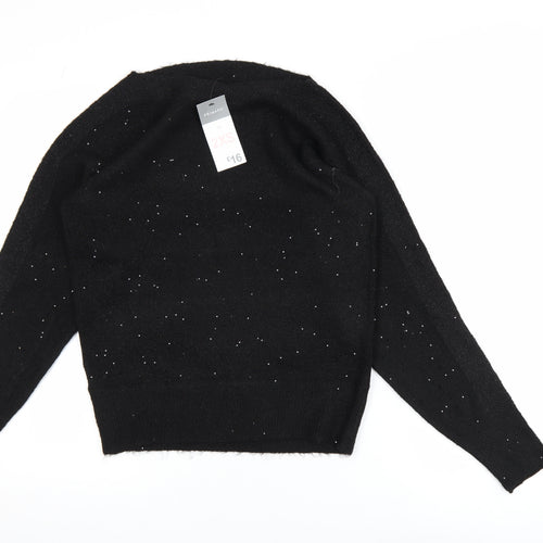 Primark Women’s Black Sequin Long Sleeve Pullover Jumper 2XS