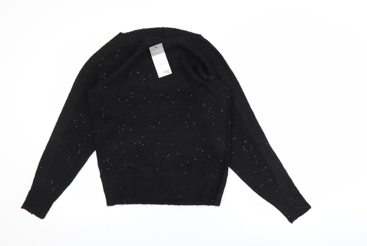 Primark Women’s Black Sequin Long Sleeve Pullover Jumper 2XS
