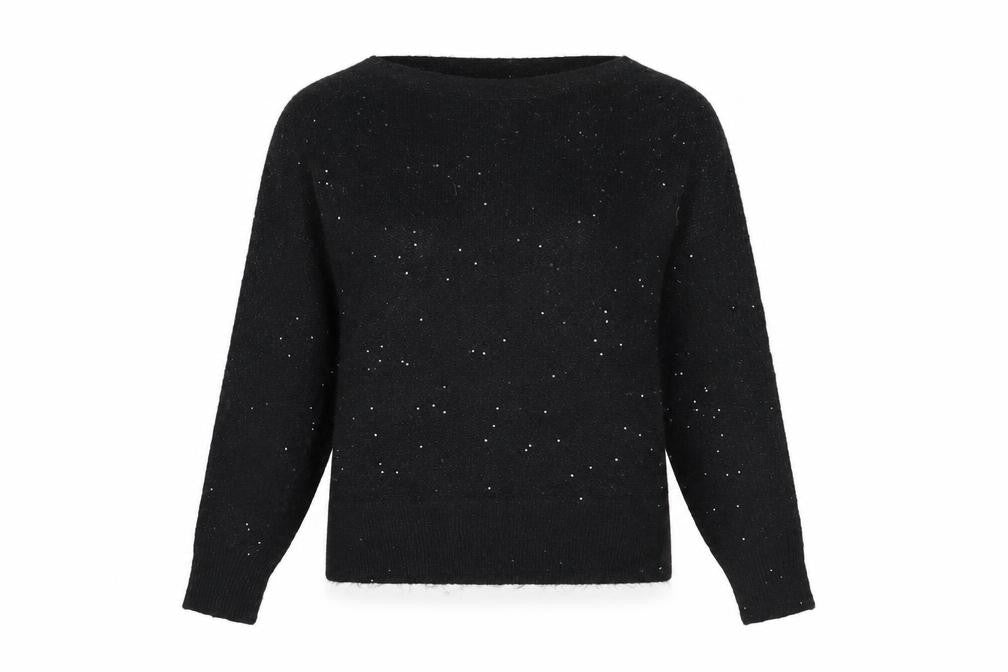 Front view of Primark Women’s Black Sequin Long Sleeve jumper 2XS