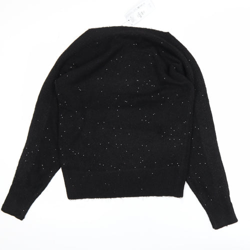 Primark Women’s Black Sequin Long Sleeve Pullover Jumper 2XS