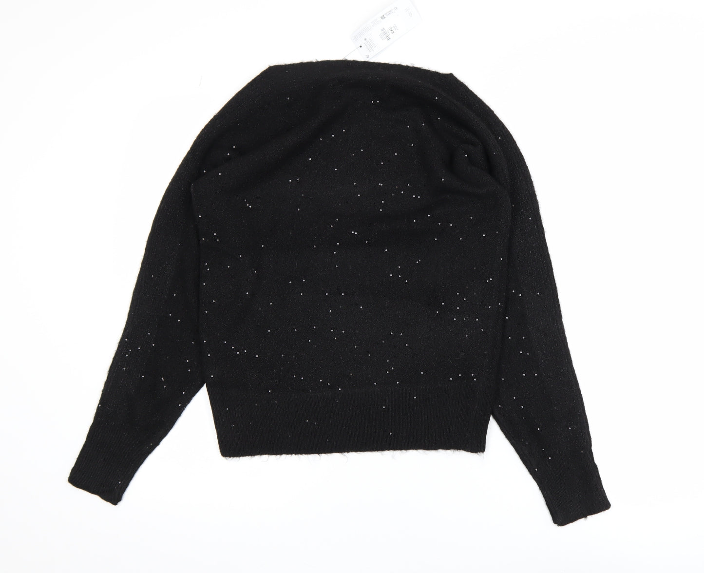 Primark Women’s Black Sequin Long Sleeve Pullover Jumper 2XS