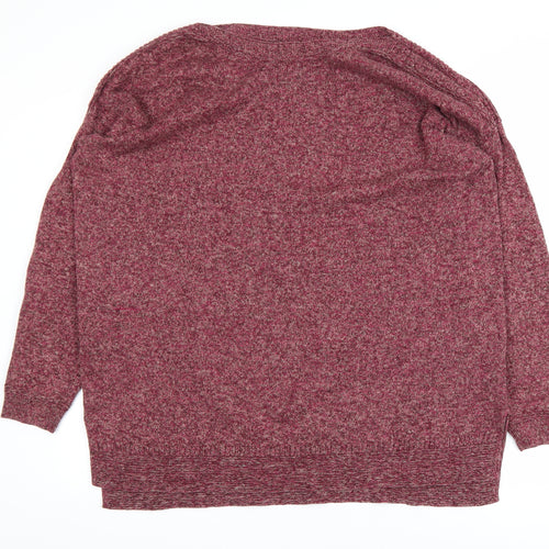 Old Navy Women's Red Knit Long Sleeve Pullover Jumper XL