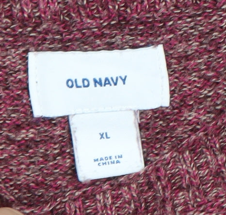 Old Navy Women's Red Knit Long Sleeve Pullover Jumper XL