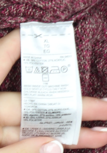 Old Navy Women's Red Knit Long Sleeve Pullover Jumper XL