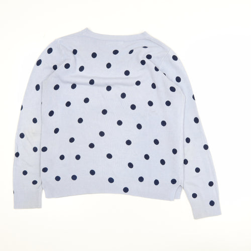 Marks and Spencer Womens Blue Polka Dot Knit Jumper Size 12