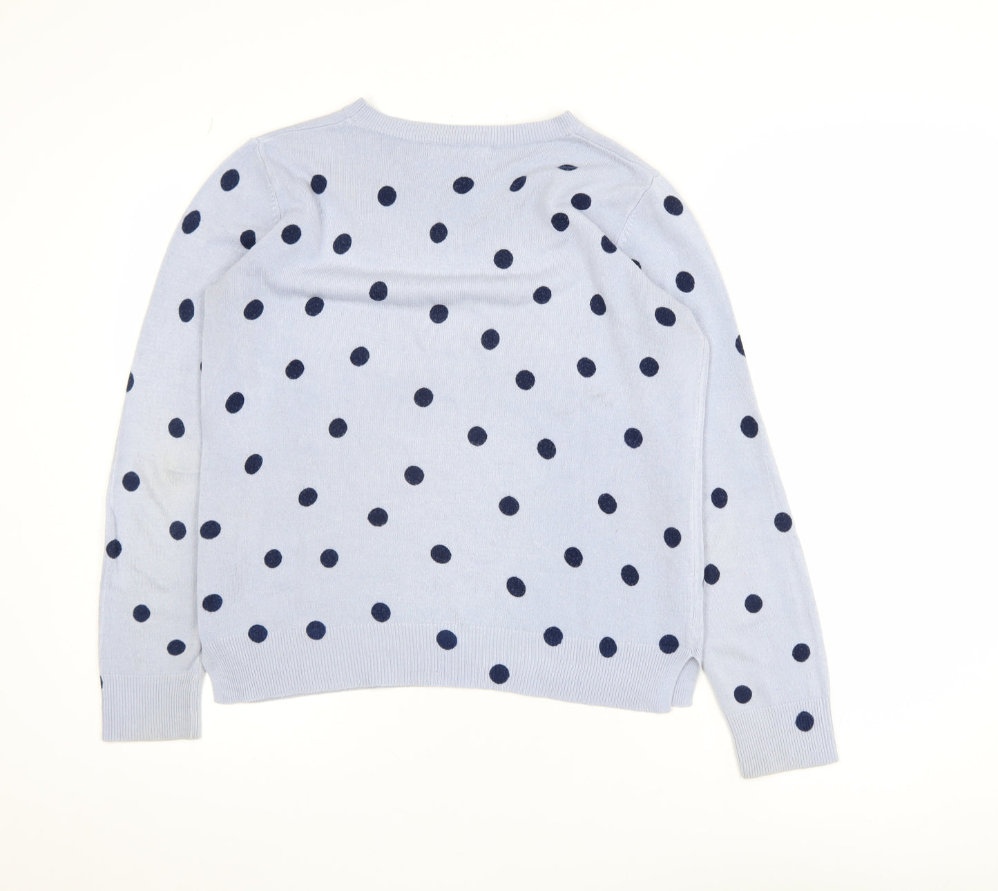 Marks and Spencer Womens Blue Polka Dot Knit Jumper Size 12