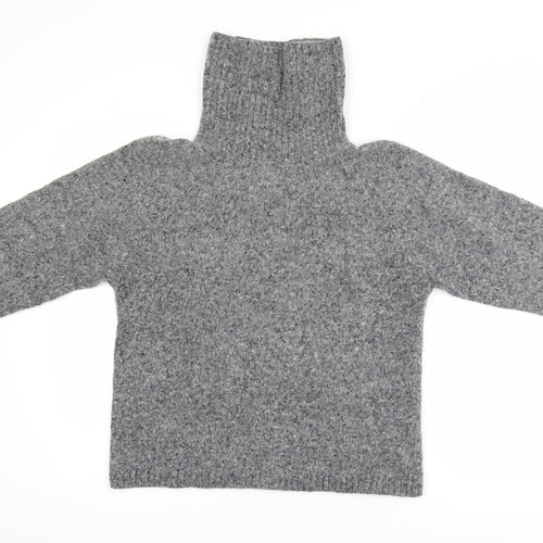 GAP Womens Grey Wool Alpaca Roll Neck Chunky Knit Jumper M