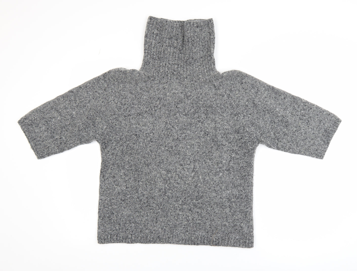 GAP Womens Grey Wool Alpaca Roll Neck Chunky Knit Jumper M