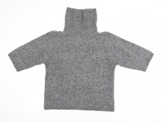 GAP Womens Grey Wool Alpaca Roll Neck Chunky Knit Jumper M