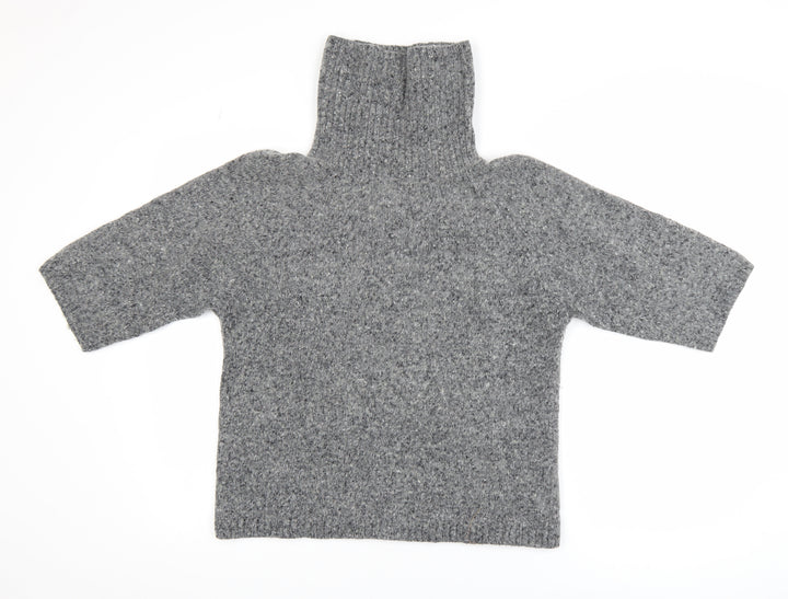 GAP Womens Grey Wool Alpaca Roll Neck Chunky Knit Jumper M