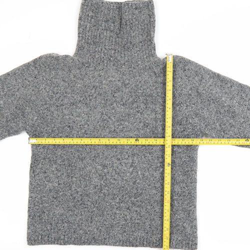 GAP Womens Grey Wool Alpaca Roll Neck Chunky Knit Jumper M