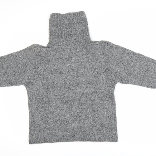 GAP Womens Grey Wool Alpaca Roll Neck Chunky Knit Jumper M