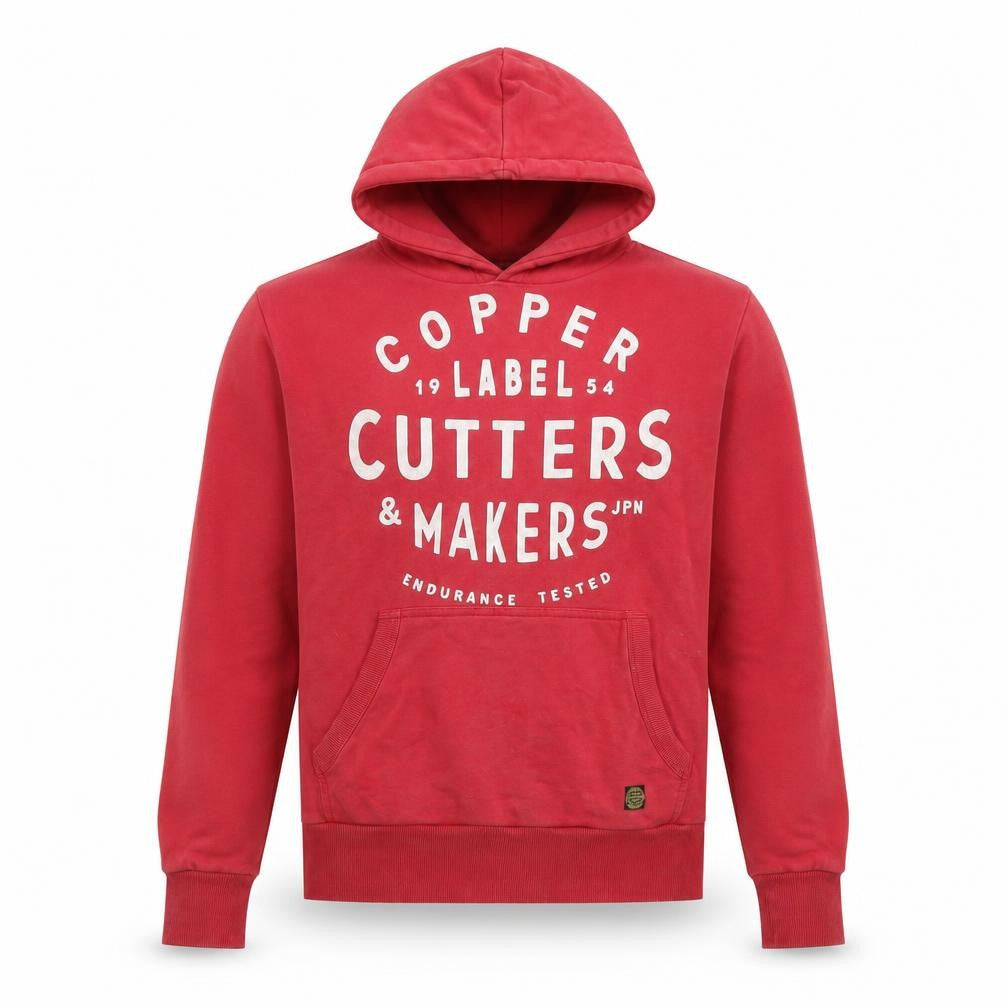 Superdry Men's Red Pullover Hoodie L Logo Graphic Fleece Sweatshirt